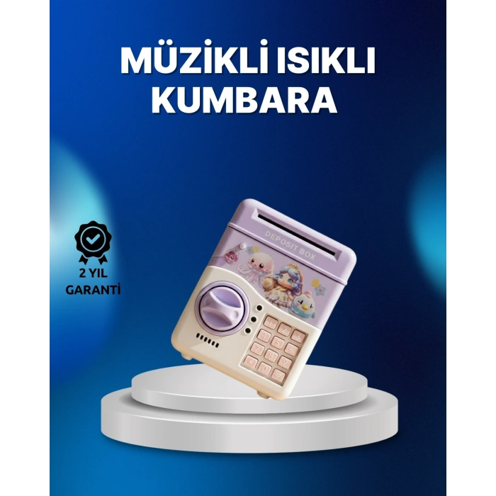 Mey İthalat® Mor Otomatik Para Girişli Elektronik Şifreli Kumbara
