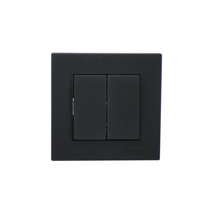 MUTLUSAN RİTA-2220 402 0284 POŞETLİ SİYAH - KOMÜTATÖR - 2Lİ ANAHTAR PRİZ VİDALI - ÇERÇEVELİ (5047)