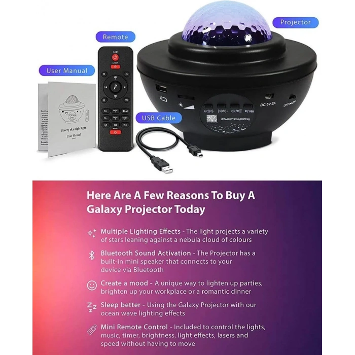 Müzikli, Bluetooth Bağlantılı, Işık Küresi (5047)