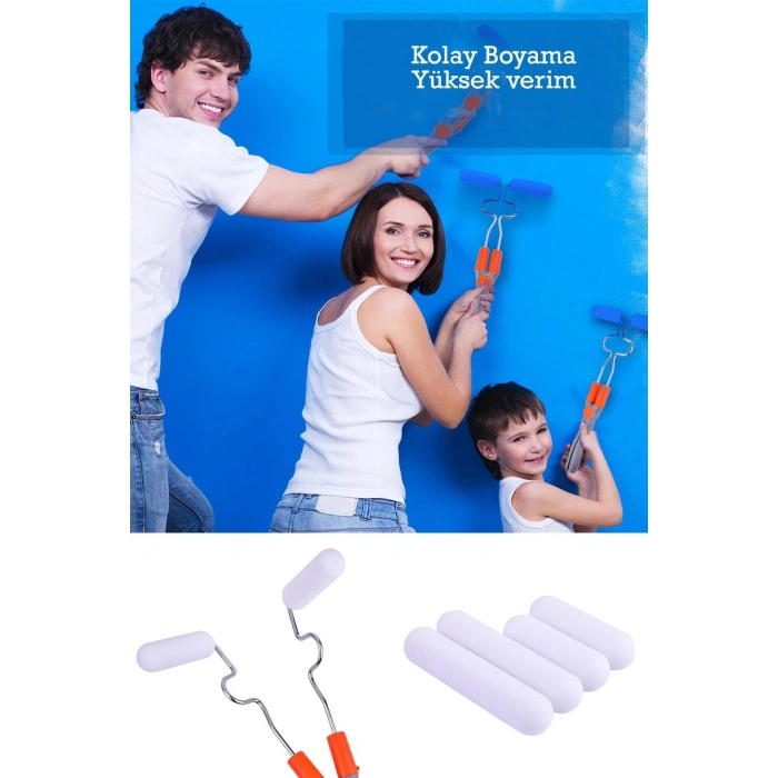 Nano Süngerli Damlatmaz Mobilya ve Duvar Boyama Rulosu Hem Köşe Hem Düz Zemin (5047)