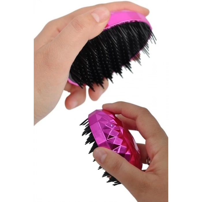 Neon Pembe Düzleştirici Tarak Geniş AralıklıHer Saç Tipine Uygun Fırçalı Saç Düzleştirici