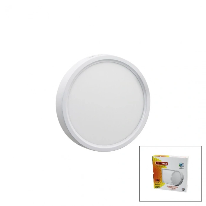 NİSALUCE EPL-18SÜ 18W BEYAZ METAL KASA SIVA ÜSTÜ YUVARLAK LED SLİM PANEL 1260LM BEYAZ=6500K 30.000 SAAT ÖMÜR (5047)
