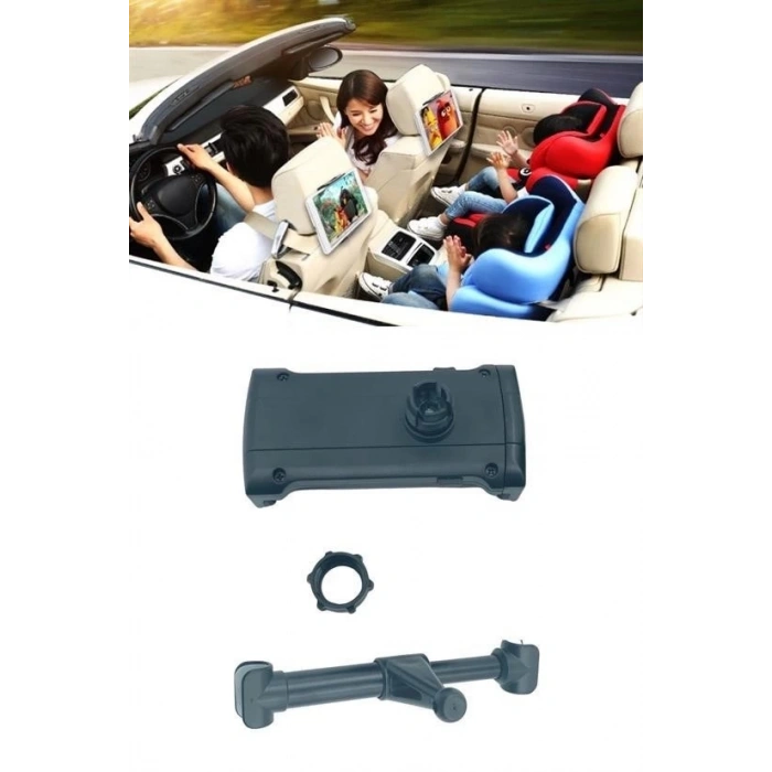 Oto Koltuk Arkası Telefon Tablet Tutucu Ayarlanabilir 360 Derece Dönebilen Pratik Stand