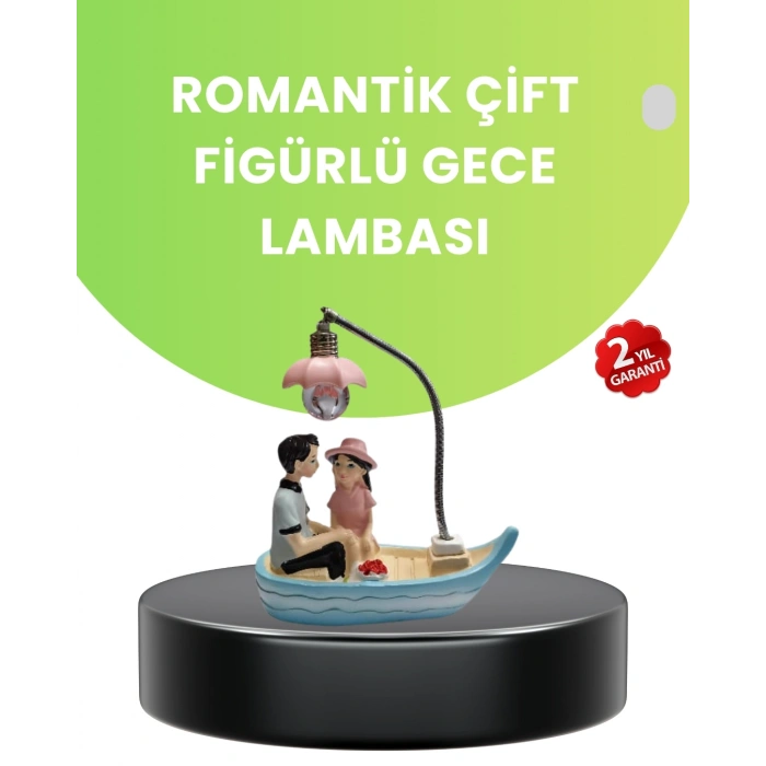 Mey İthalat® Oturan Çift Figürlü LED Masa Lambası Romantik Hediye