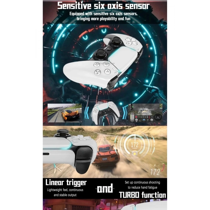 P4 Plus Bluetooth Titreşimli Ps4/ps5 Uyumlu Pc Telefon Joystick Kablosuz Oyun Kolu