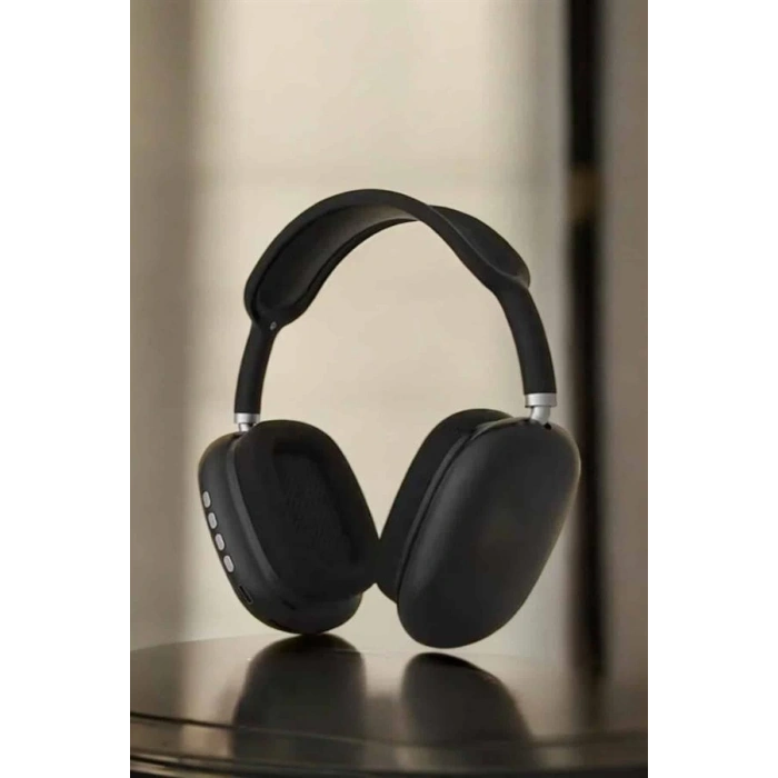 Mey İthalat® P9 Plus Kulaklık Siyah Bluetooth Bağlantılı Kulak Üstü Kablosuz