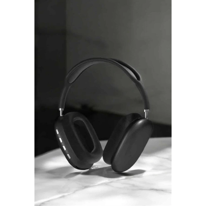 Mey İthalat® P9 Plus Kulaklık Siyah Bluetooth Bağlantılı Kulak Üstü Kablosuz