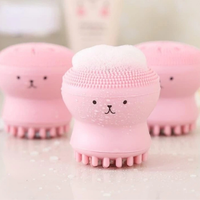 Peeling Etkili Mini El Yüz Cilt Temizleme Fırçası Silikon Temizlenmesi Kolay Siyah Nokta Giderici (5047)