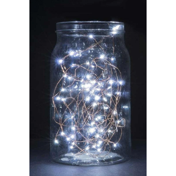 Pilli 5 metre Dekoratif Peri Led Beyaz Aydınlatma Süsleme Lambası (5047)