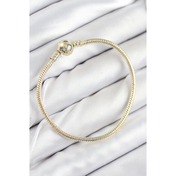 Mey İthalat® Pirinç Charm Topcuk Model Gold Renk Kadın Bileklik