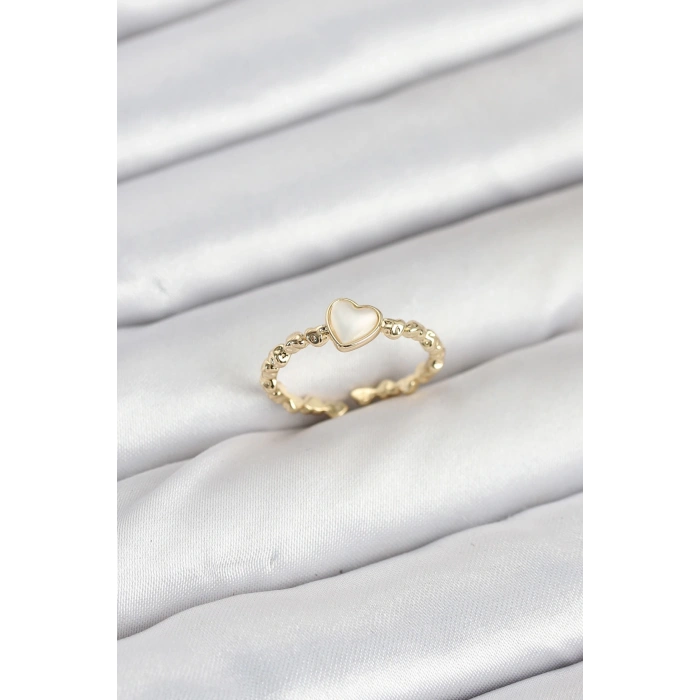 Pirinç Gold Renk Kalpli Model Kadın Yüzük