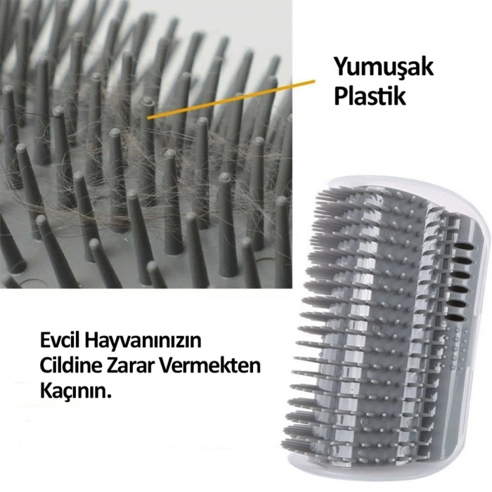 Pratik Kedi Tüyü Kaşıma Ve Tarama Aparatı Duvara Monte Kaşıma Aleti (5047)