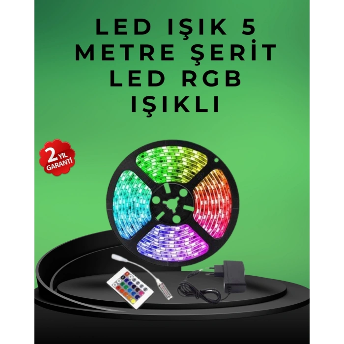 Mey İthalat® Pratik Kurulumlu 5 Metre Kumandalı Şerit LED