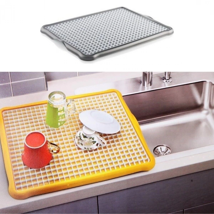 Pratik Lavabo Tezgah Üstü Bulaşık Kurutmalığı Süzmatik 22x40 cm (5047)