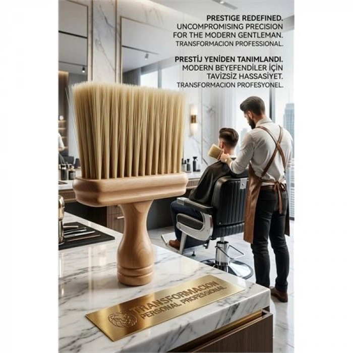 Profesyonel Ahşap Saplı Berber Ense Fırçası - Lüks Seri 722958