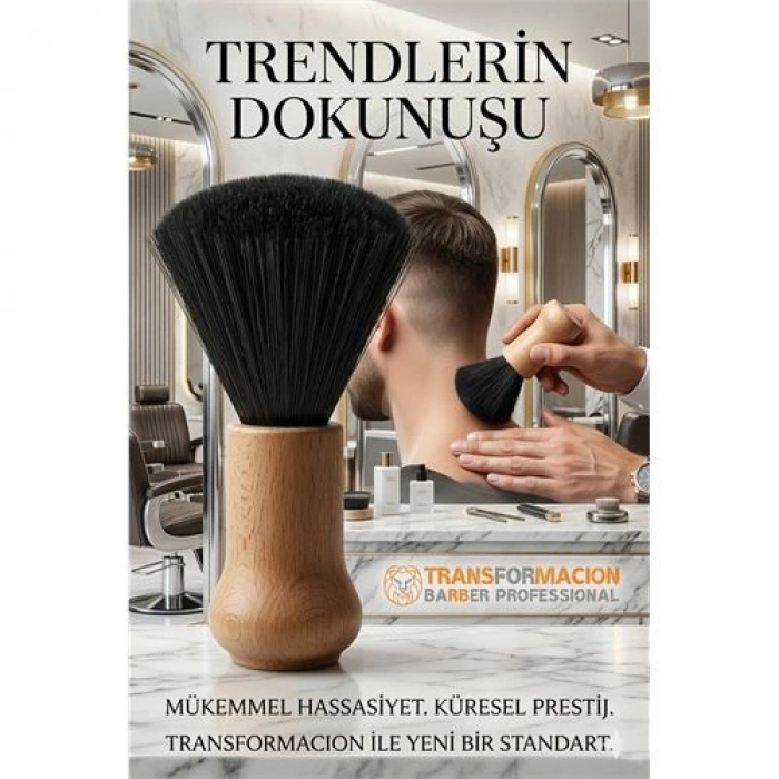 Profesyonel Ahşap Saplı Berber Ense Fırçası - Lüks Seri 722959