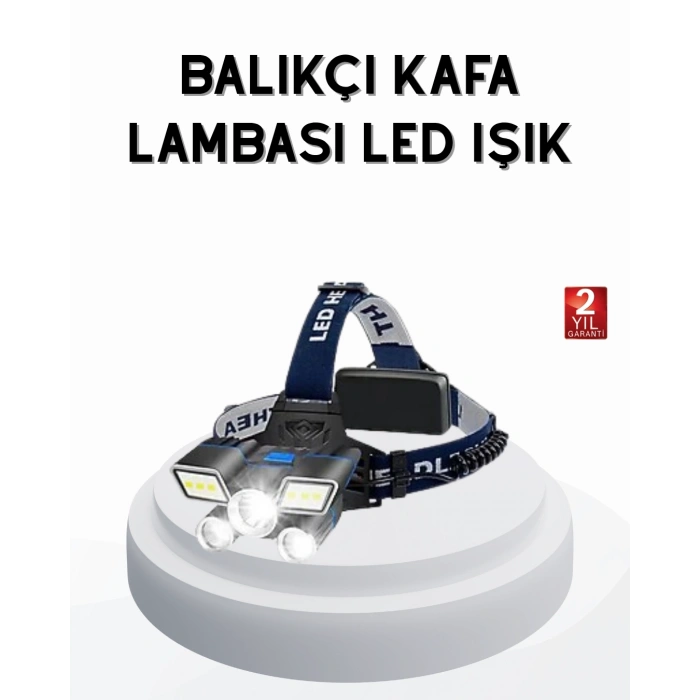 Mey İthalat® Profesyonel Şarjlı LED Far – IPX5 Suya Dayanıklı, 4 Işık Modu, Hareket Sensörlü