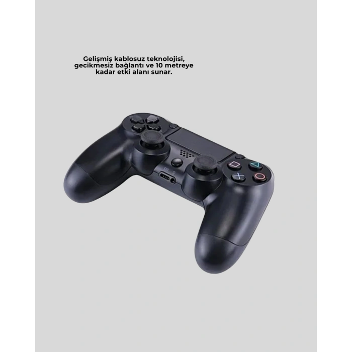 Mey İthalat® PS4 Uyumlu Kablosuz Oyun Kolu Ergonomik Çift Titreşimli