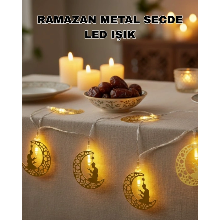 Mey İthalat® Ramazan Temalı Ay İçinde Secde Eden Adam LED Peri Işığı
