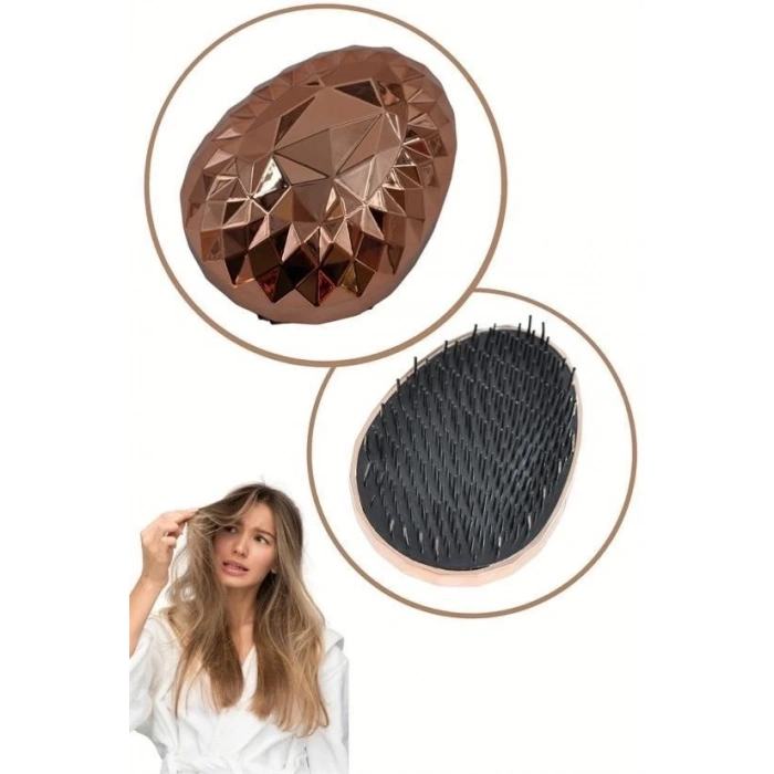 Rose Gold Saç Düzleştirici Tarak Geniş AralıklıHer Saç Tipine Uygun Fırçalı Saç Düzleştiric