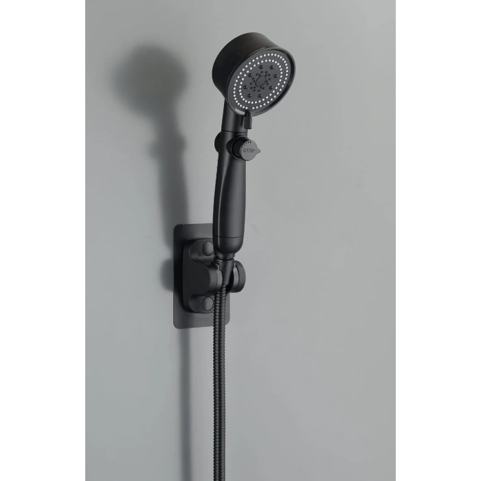 ROYAL SİYAH PERVANELİ KADEMELİ STOPLU  DUŞ BAŞLIK (5047)