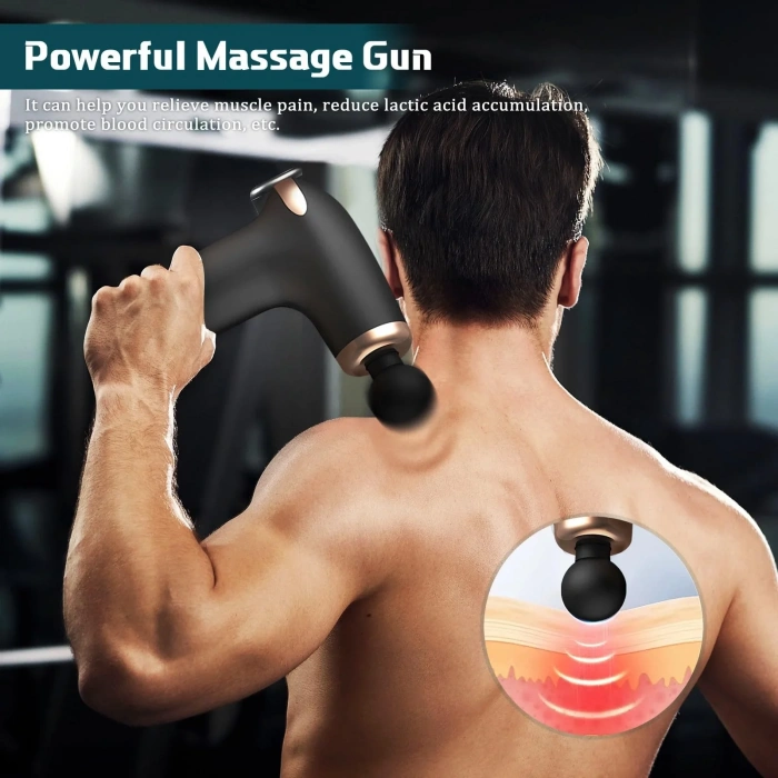 Şarj Edilebilir Küçük Yüz Tabancası Derin Doku Masaj Aleti - 6 Hız Ayarı (5047)