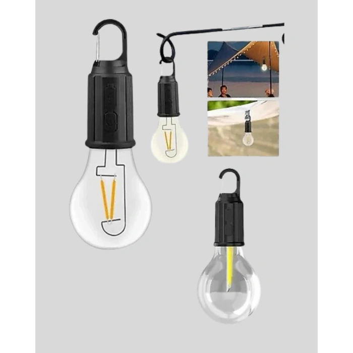 Mey İthalat® Şarjlı Kancalı LED Lamba – Kamp, Balkon ve Acil Durum Işığı