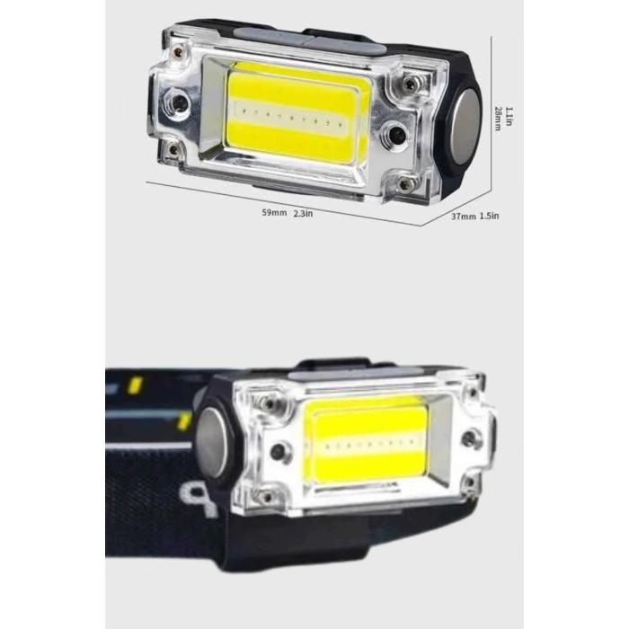 Mey İthalat® Sensörlü Kamp Lambası Ayarlanabilir Kafa Lambası Kafa Bantlı