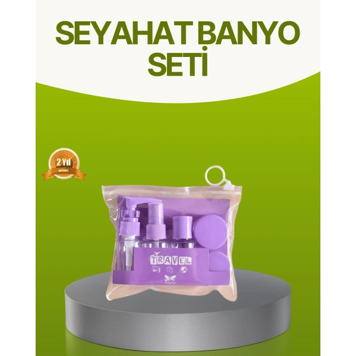 Mey İthalat® Seyahat Banyo Seti 5 Parça Şeffaf Taşıma Çantalı 30 ml