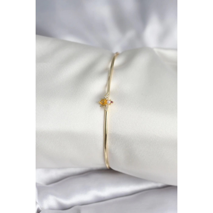 Sinek Figürlü Gold Renk Pirinç Kadın Bileklik