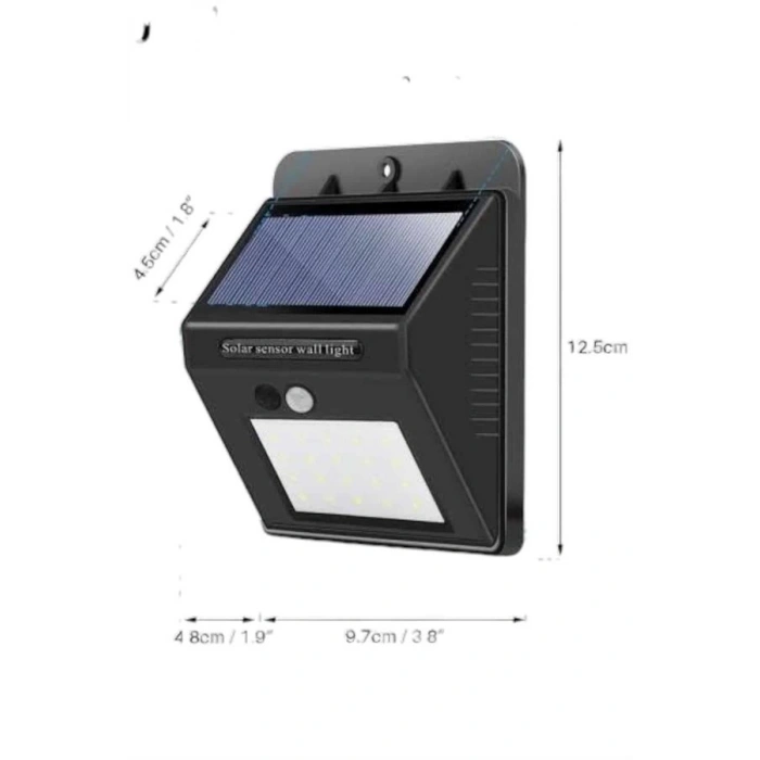 Mey İthalat® Solar Güneş Enerji Panelli Sensörlü Lamba Enerji Tasarruflu