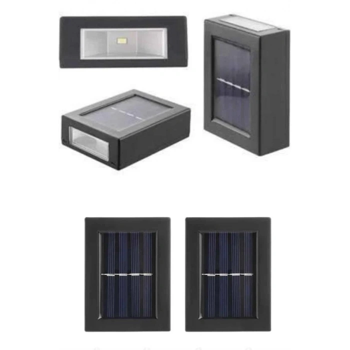 Mey İthalat® Solar Güneş Enerjili Çift Taraflı Duvar Lambası Çift Taraflı Duvar Lamba Güneş Enerjili