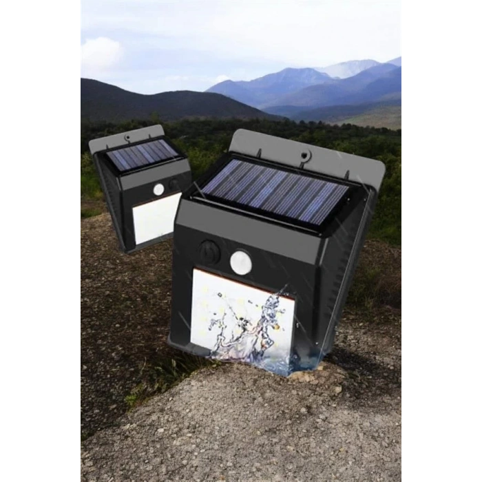 Mey İthalat® Solar Lamba Giriş, Bahçe Yol Avlu Hareket Sensörlü Led Parlak Gece Su Geçirmez