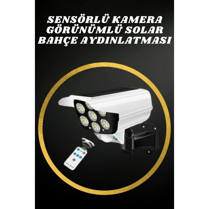 Mey İthalat® Solar Lamba Kamera Görünümlü Duvar Lambası Dönebilen Bahçe Aydınlatması