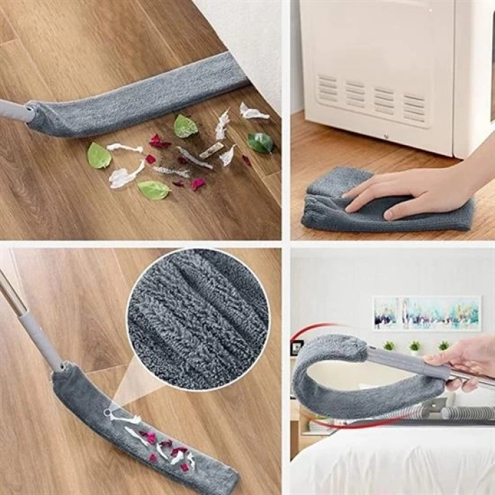 Teleskopik 3'lü Mop Toz Alma Püskülü Çok Fonksiyonlu Temizlik Seti (5047)