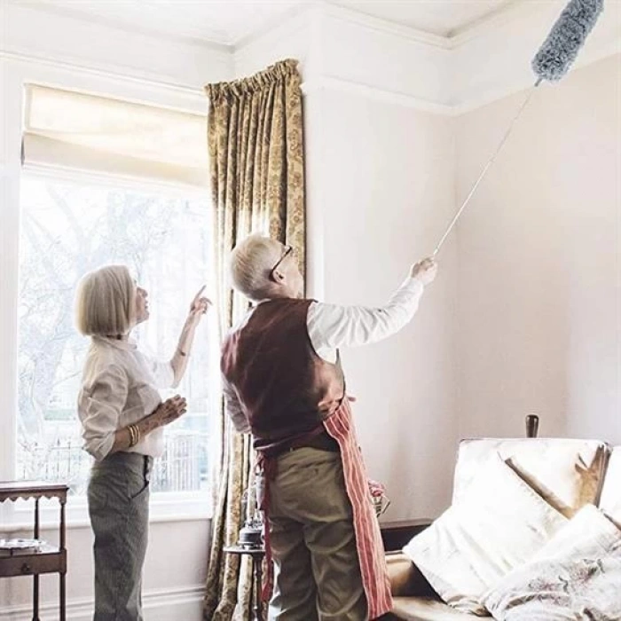 Teleskopik 3'lü Mop Toz Alma Püskülü Çok Fonksiyonlu Temizlik Seti (5047)