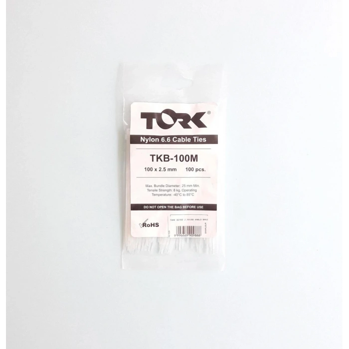 Tork Beyaz Kablo Bağı 2,5X100