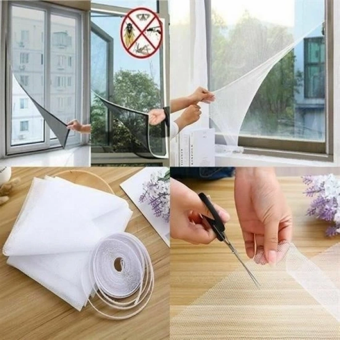 Tüm Cam Pencere Kapılara Uyumlu Çift Kanat Pencere Sinekliği