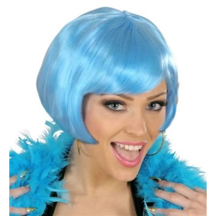 Turkuaz Renk Parti Peruğu Küt Saç (5047)