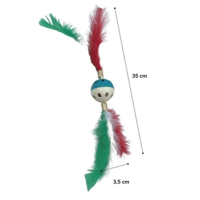 Tüylü PüsküllüKedi OyuncağıDikkat Çekici Renkli Sevimli Evcil Hayvan Oyuncağı