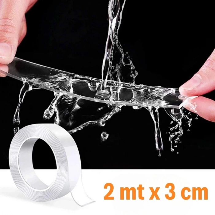 Ultra Güçlü Çift Taraflı 2 mt x 3 cm Çift Taraflı Nano Bant (5047)