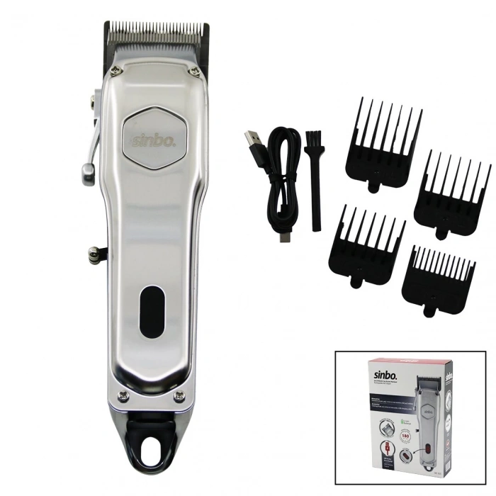 USB ŞARJLI - DİJİTAL GÖSTERGE  SAÇ - SAKAL KESME TRAŞ MAKİNESİ  ÇELİK GÖVDE - KOLLU TARAK AYARI SHC-1905 (5047)