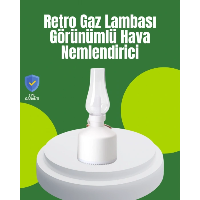 Mey İthalat® USB Şarjlı Retro Gaz Lambası Hava Nemlendirici Led Atmosfer Işıklı