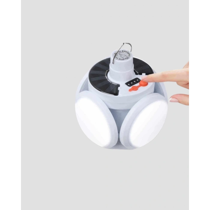Mey İthalat® USB ve Solar Şarjlı Katlanabilir 5 Taraflı LED Lamba