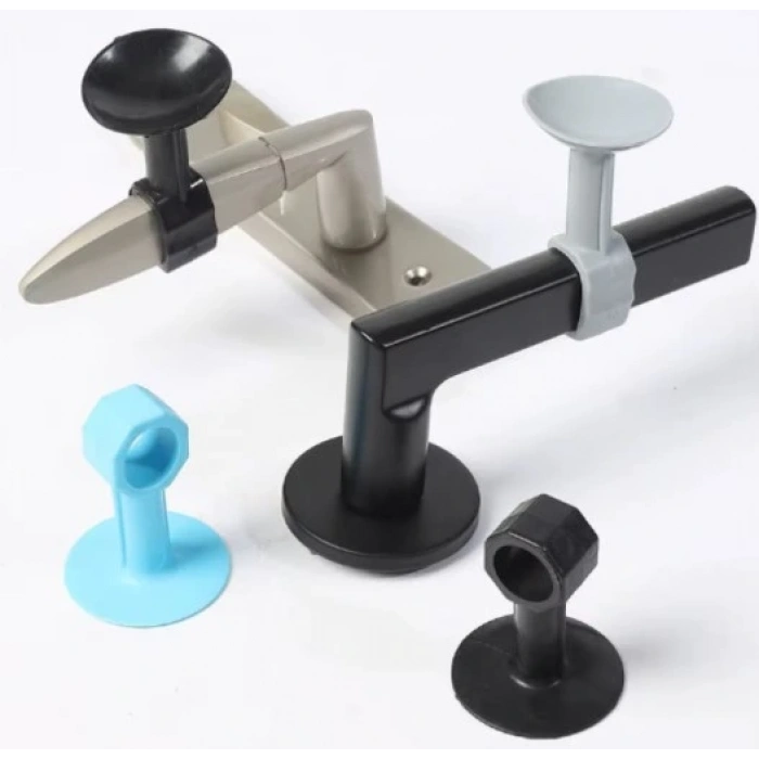 Vantuzlu Geçmeli Kapı Kolu Stoper 4lü Set Beyaz (5047)