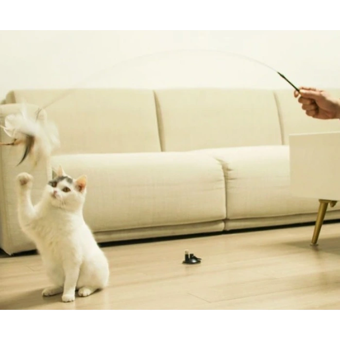 Vantuzlu Tüylü Zilli Kedi Oyun Oltası (5047)