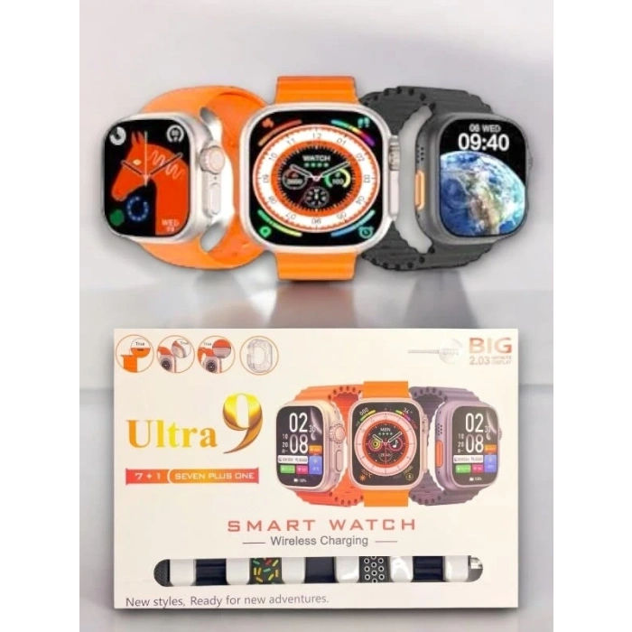 Mey İthalat® WATCH9 7 KORDONLU AKILLI SAAT