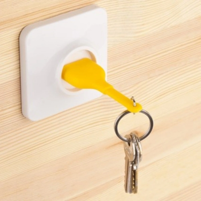 Yapışkanlı Priz Görünümlü Kapı Duvar Tipi Anahtarlık Askılık (5047)