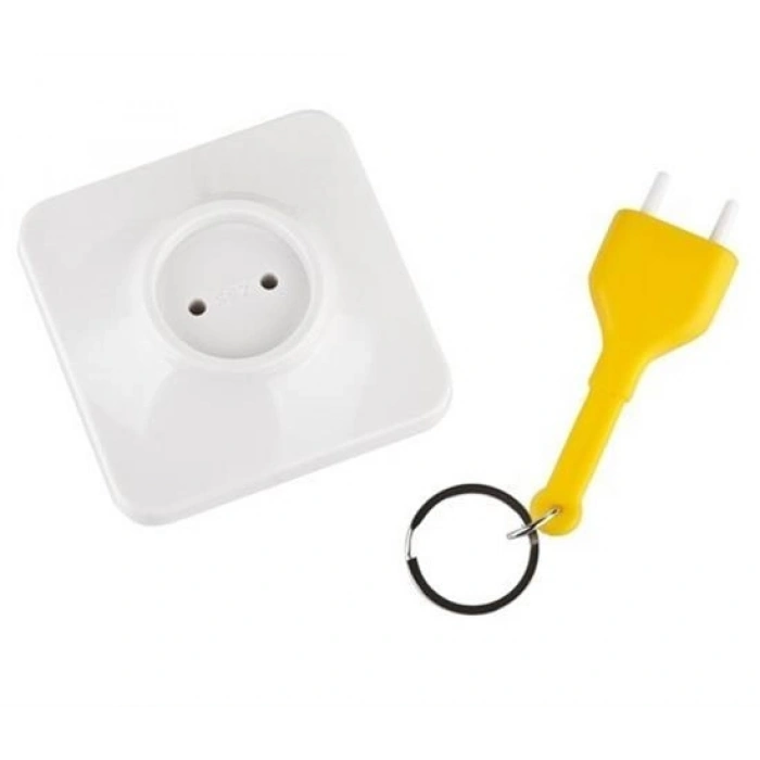 Yapışkanlı Priz Görünümlü Kapı Duvar Tipi Anahtarlık Askılık (5047)