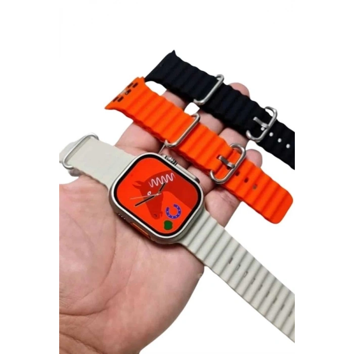 Mey İthalat® Yeni Nesil 3 Kordonlu Kol Saati 49 MM Amoled Ekran Akıllı Saat
